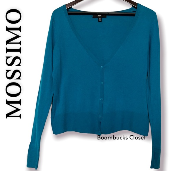 Like New Mossimo  Bright Cerulean Blue Cardigan Size M 100% cotton - Picture 6 of 15